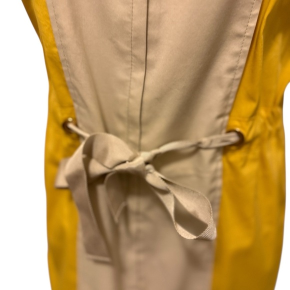 Tahari Yellow and Cream Dress size 12p - Picture 10 of 11